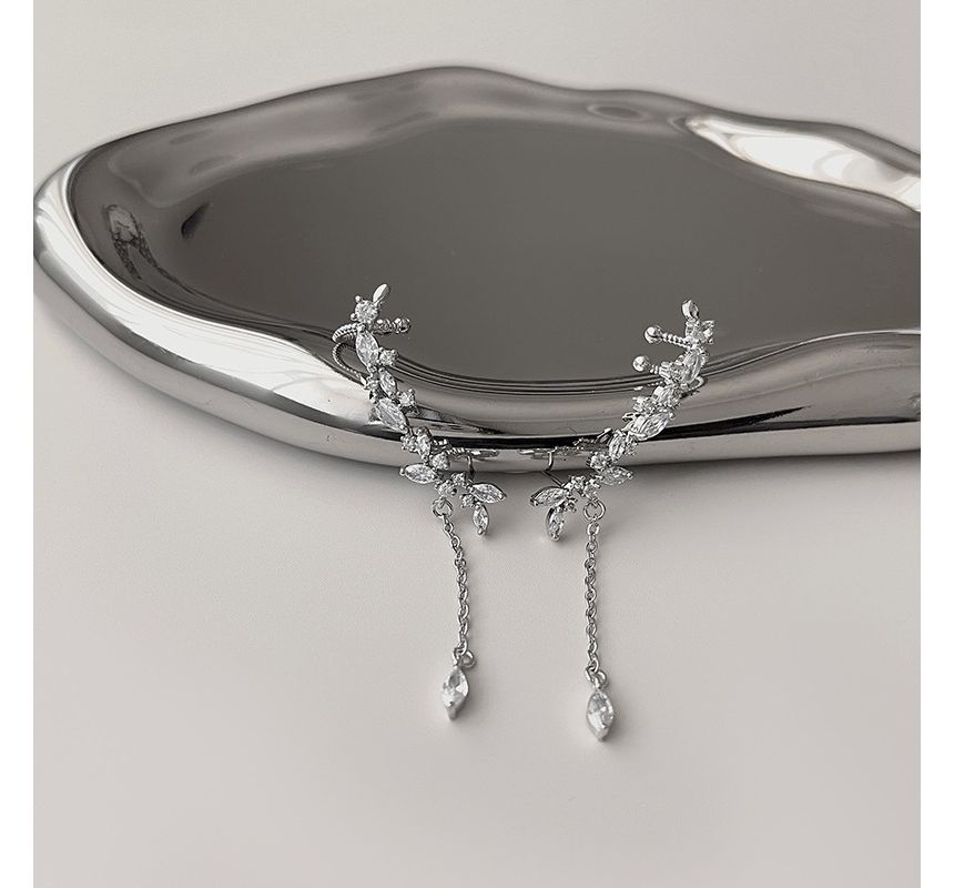 with Ear Earring Cuff Rhinestone Drop