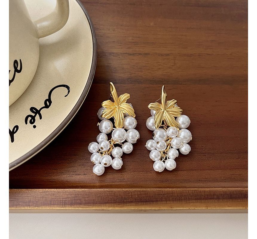 Pearl Faux Grape Earring Drop