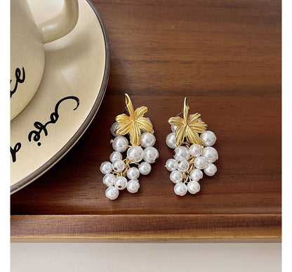 Pearl Faux Grape Earring Drop