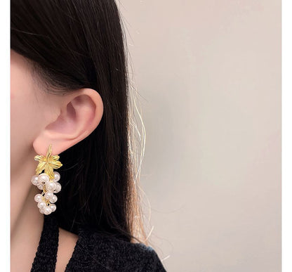 Pearl Faux Grape Earring Drop