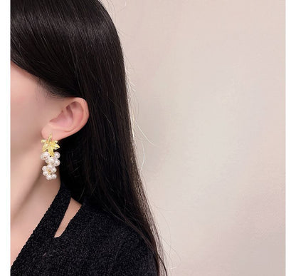 Pearl Faux Grape Earring Drop