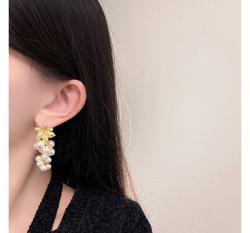 Pearl Faux Grape Earring Drop