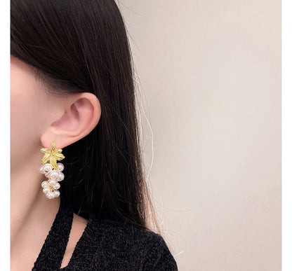 Pearl Faux Grape Earring Drop