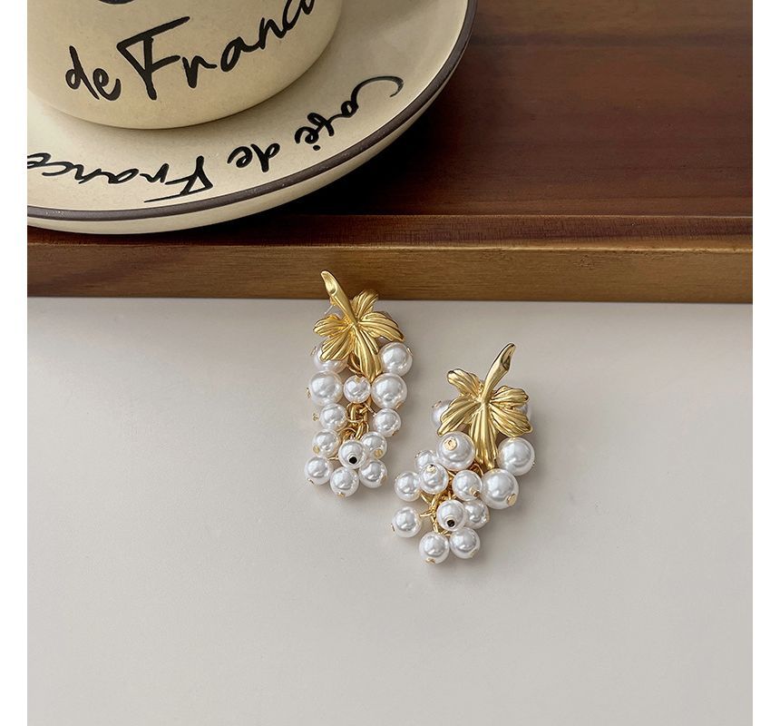 Pearl Faux Grape Earring Drop