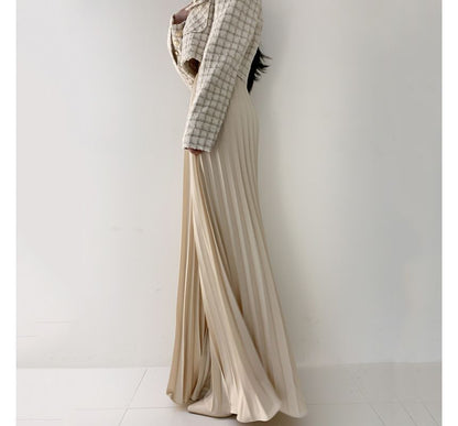 High Rise Pleated Plain Wide Leg Pants