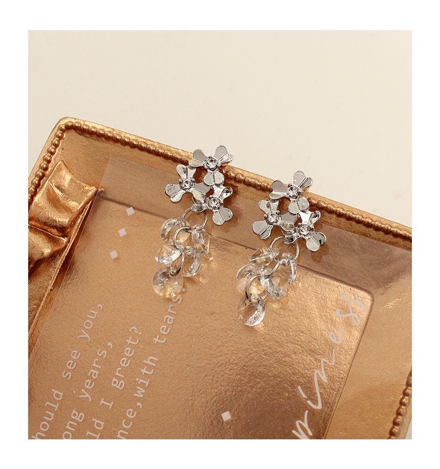 Grapes Dangle Alloy Earring Crystal Faux