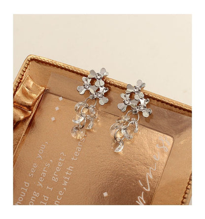 Grapes Dangle Alloy Earring Crystal Faux