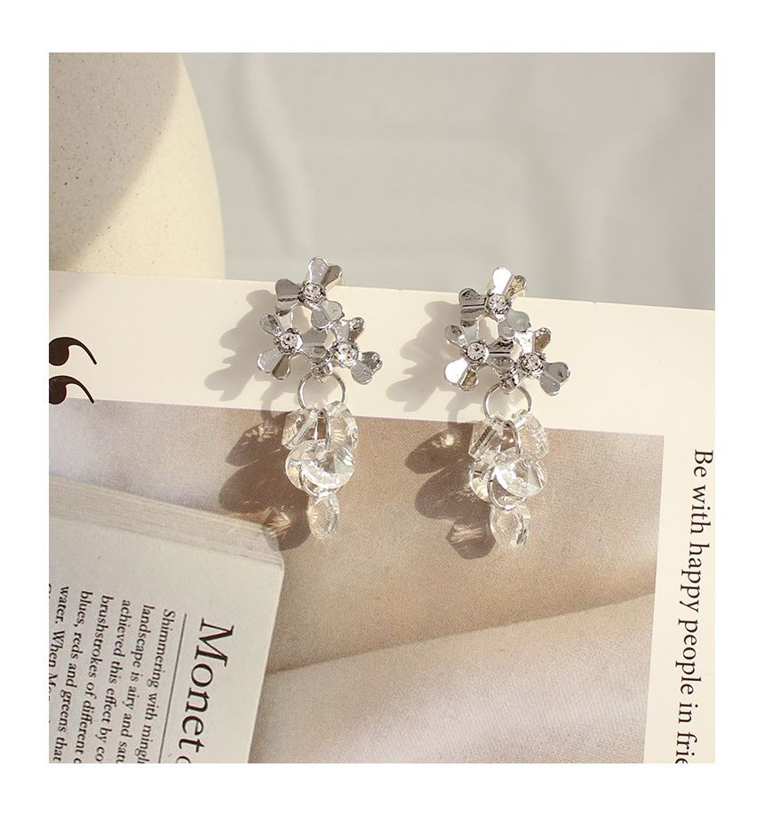 Grapes Dangle Alloy Earring Crystal Faux