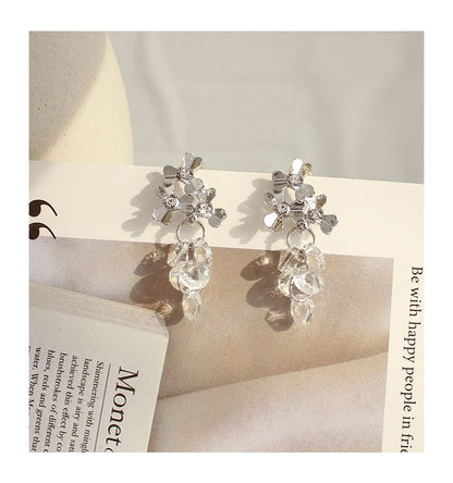 Grapes Dangle Alloy Earring Crystal Faux