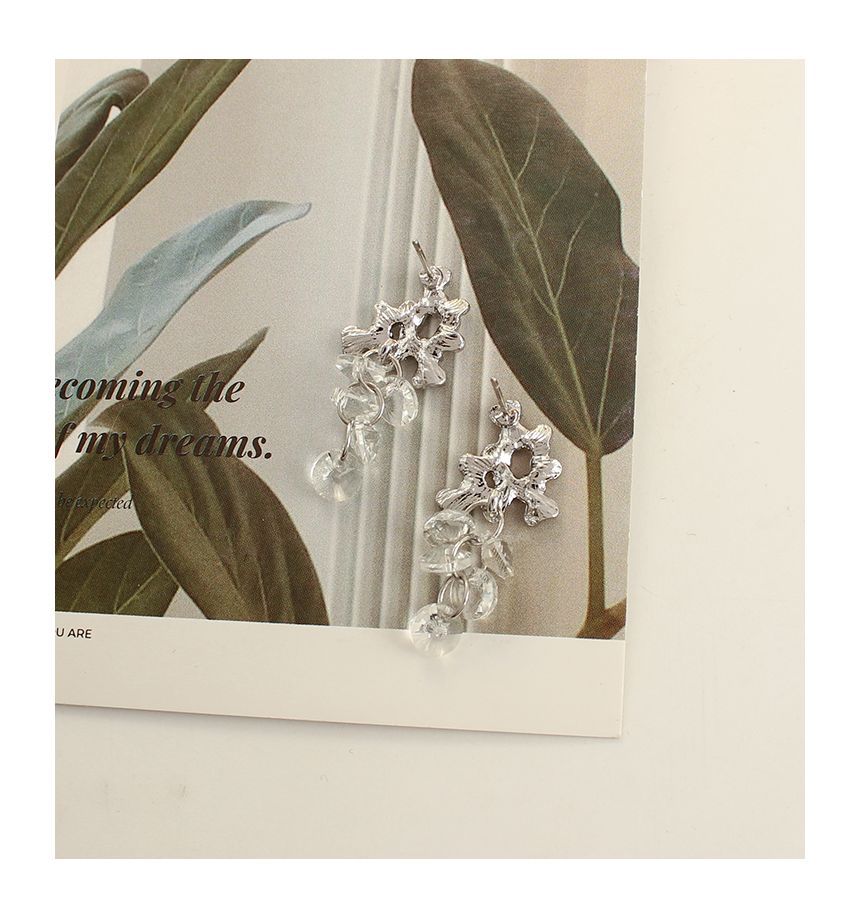 Grapes Dangle Alloy Earring Crystal Faux