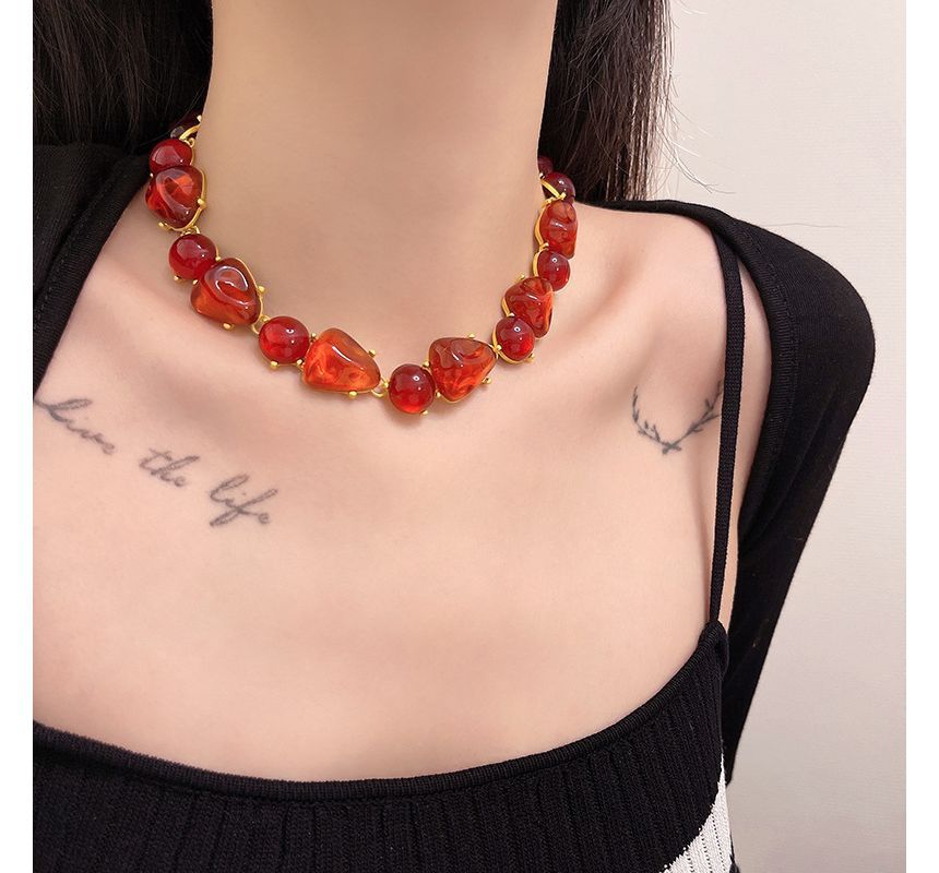 Faux Choker Alloy Crystal