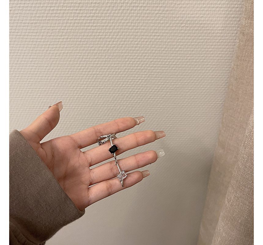 Rhinestone Cuff Earring Alloy Star Dangle