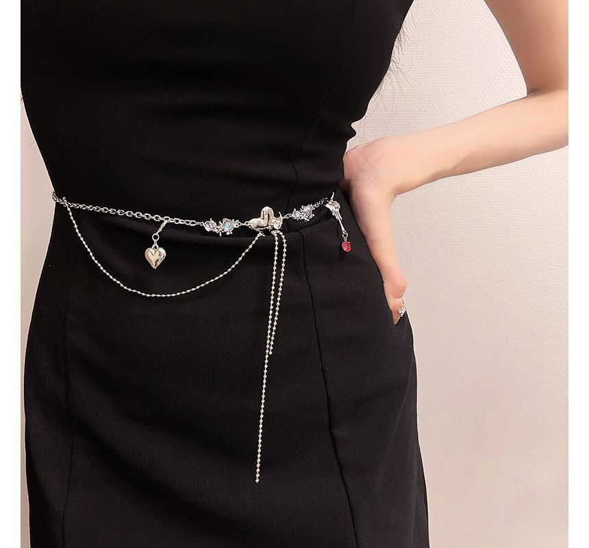 Heart Chain Waist Alloy Belt Moonstone
