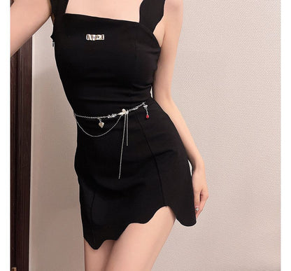 Heart Chain Waist Alloy Belt Moonstone