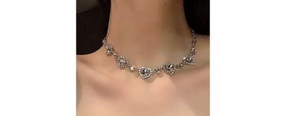 Alloy Choker Heart Rhinestone