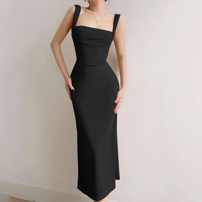 Bodycon Maxi Backless Spaghetti Dress Strap