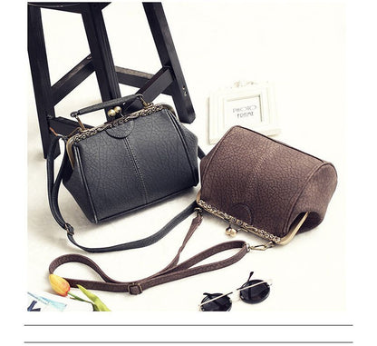 Top Lock Plain Handle Bag Crossbody Kiss
