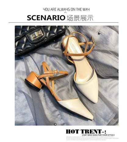 Heel Sandals Slingback Chunky