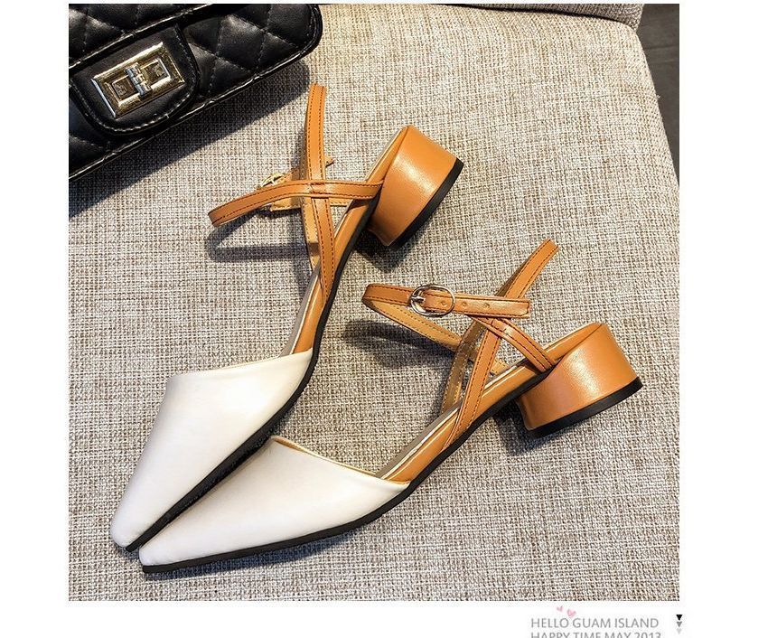 Heel Sandals Slingback Chunky