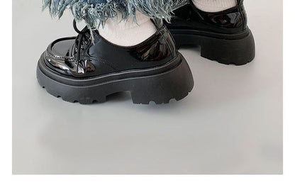 Shoes Platform Lace-Up Patent