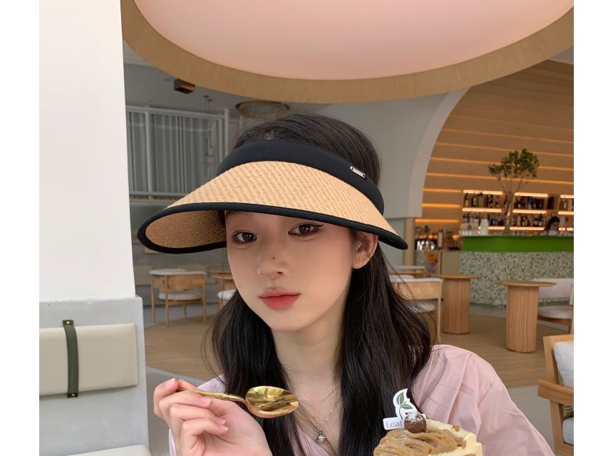 Straw Trim Visor Sun Contrast