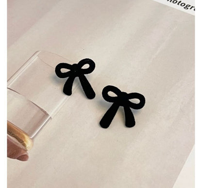 Flocking Earring Bow Stud