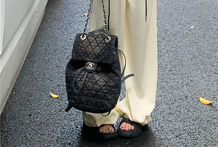 Neck / Plain Drawstring Wide Long-Sleeve Cutout Sweatpants Crop Round Waist Striped Leg Tee