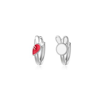 Asymmetrical Rabbit Carrot Hoop Earring