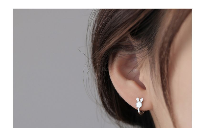 Asymmetrical Rabbit Carrot Hoop Earring