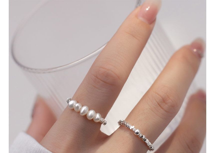 Faux Pearl / Irregular Sterling Silver Ring