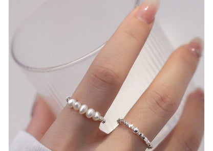 Faux Pearl / Irregular Sterling Silver Ring