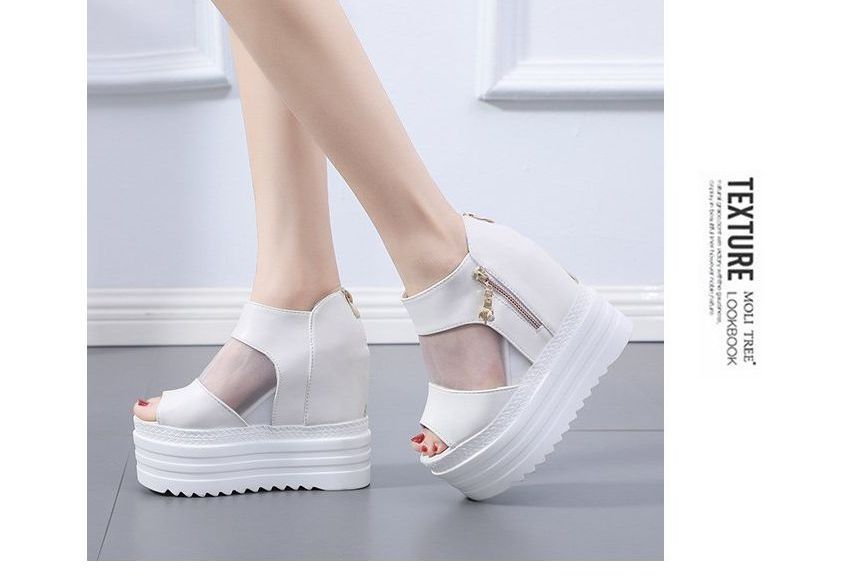 Sandals Sheer Platform Wedge