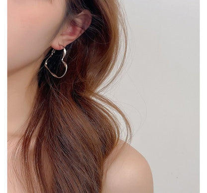Hoop Clip-On Heart Earring /