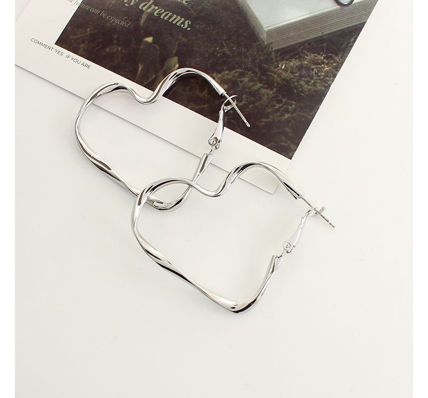 Hoop Clip-On Heart Earring /