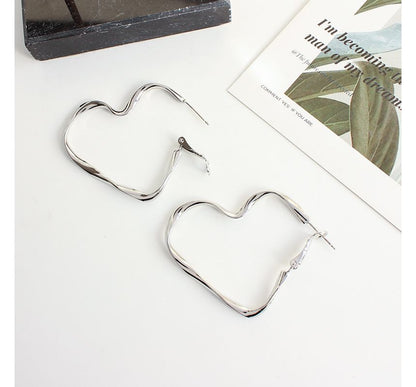 Hoop Clip-On Heart Earring /