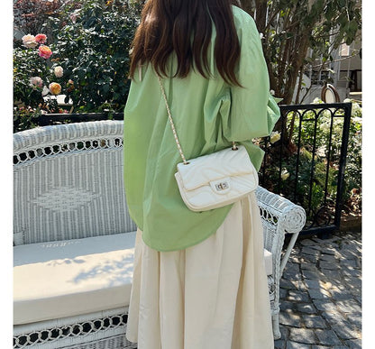 Leather Bag Flap Faux Crossbody