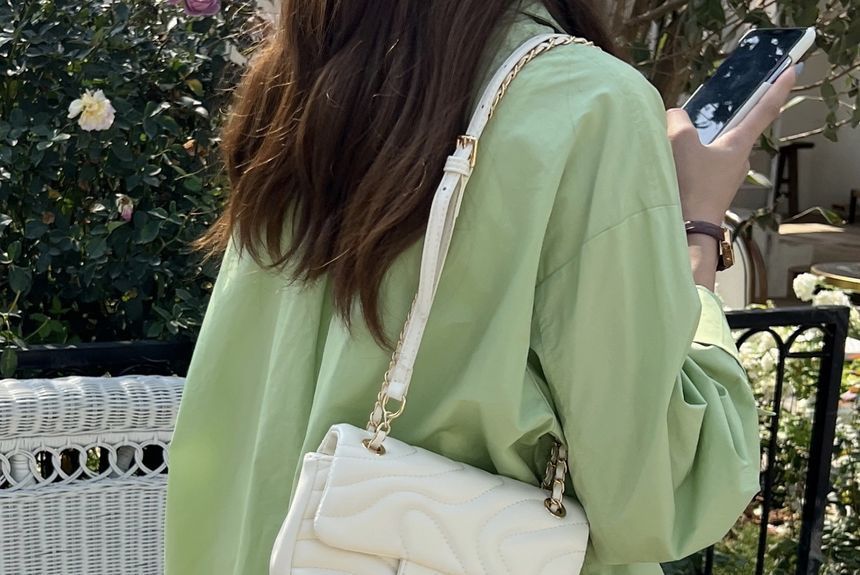 Leather Bag Flap Faux Crossbody