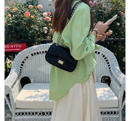 Leather Bag Flap Faux Crossbody