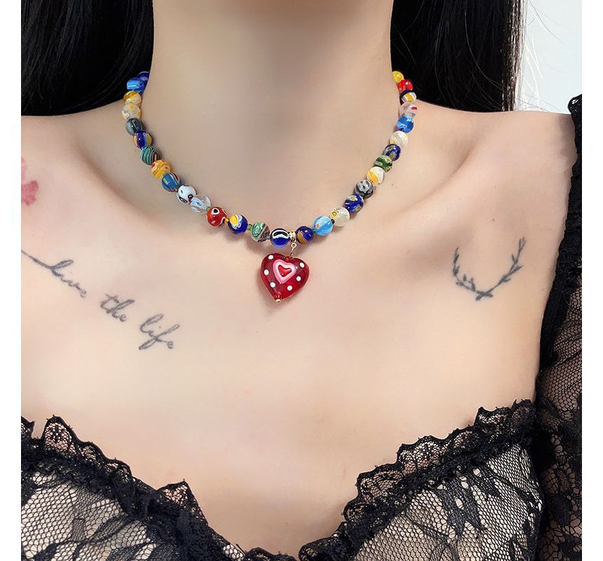 Pendant Print / Glass Earring Necklace