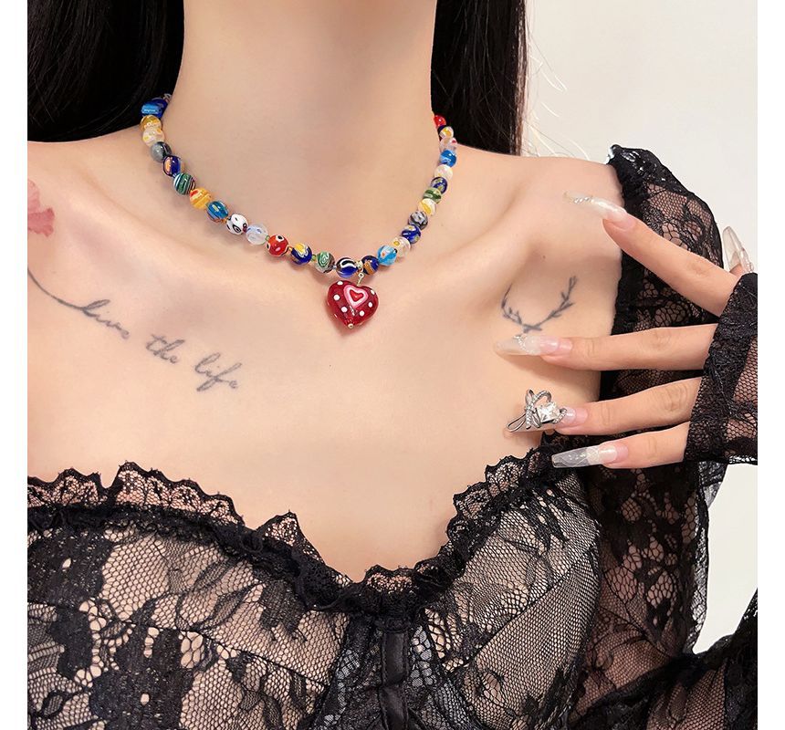 Pendant Print / Glass Earring Necklace