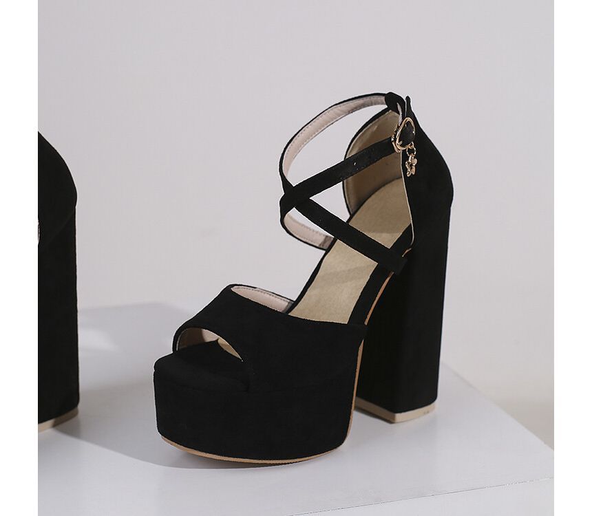 Platform Sandals Strap Ankle Heel Chunky