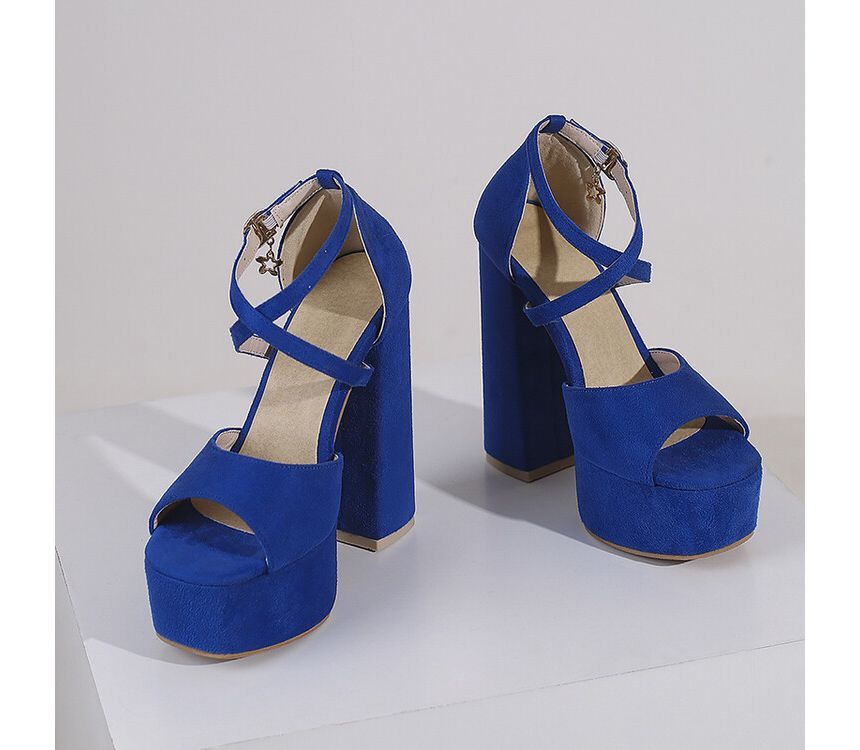 Platform Sandals Strap Ankle Heel Chunky