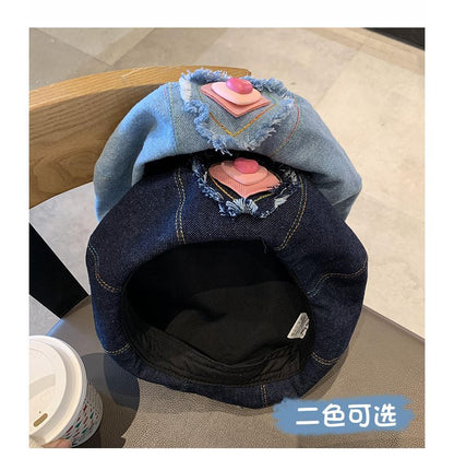 Beret Heart Hat Denim