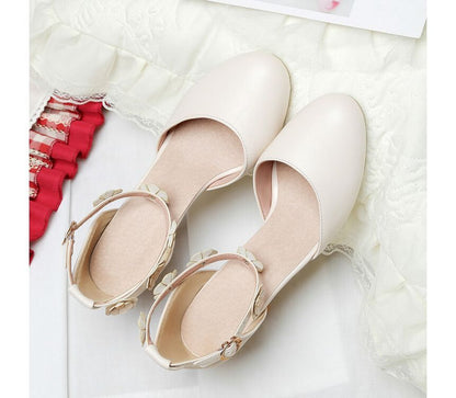 Kitten Heel Accent Flower D'Orsay Sandals