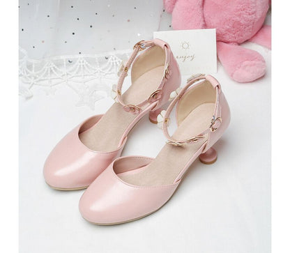 Kitten Heel Accent Flower D'Orsay Sandals