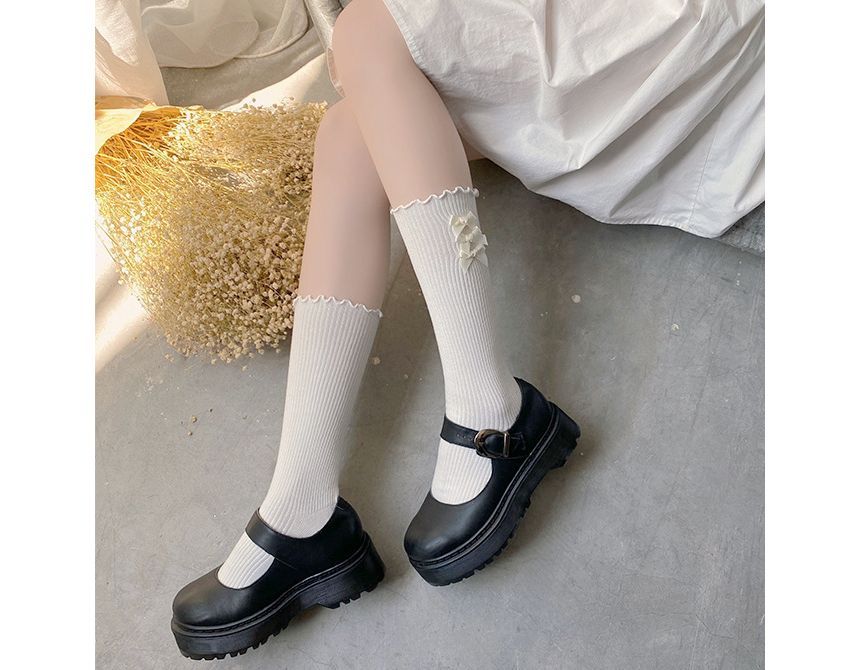 Bow Ruffle Trim Socks Egirldoll