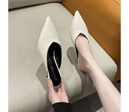 Low Heel Pointy Mules