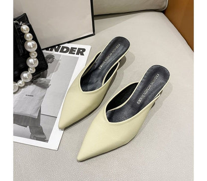 Low Heel Pointy Mules