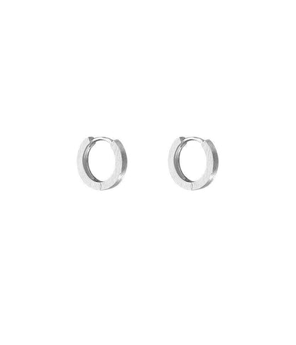 Brushed Alloy Open Hoop Earring