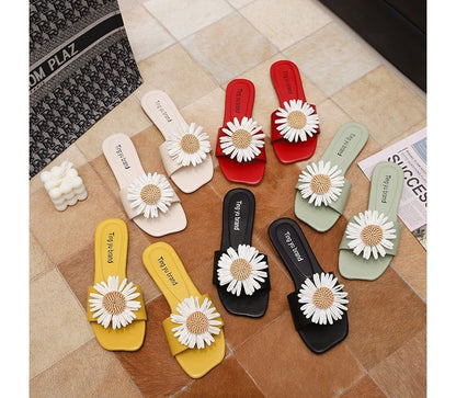 Sandals Slide Flower Applique
